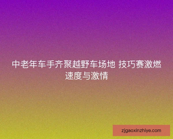 中老年车手齐聚越野车场地 技巧赛激燃速度与激情